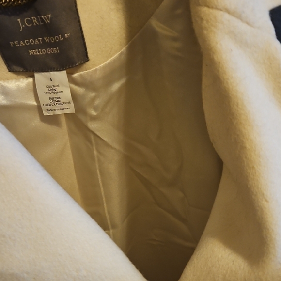 J. Crew Antique White and Black Pea Coat - Picture 10 of 12